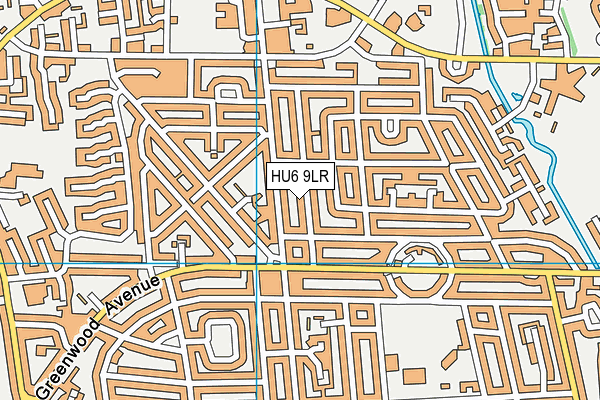 HU6 9LR map - OS VectorMap District (Ordnance Survey)