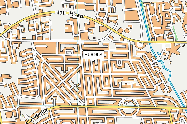 HU6 9LS map - OS VectorMap District (Ordnance Survey)