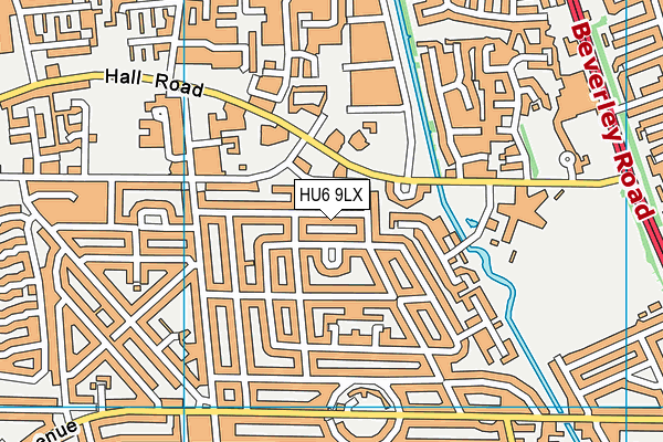 HU6 9LX map - OS VectorMap District (Ordnance Survey)
