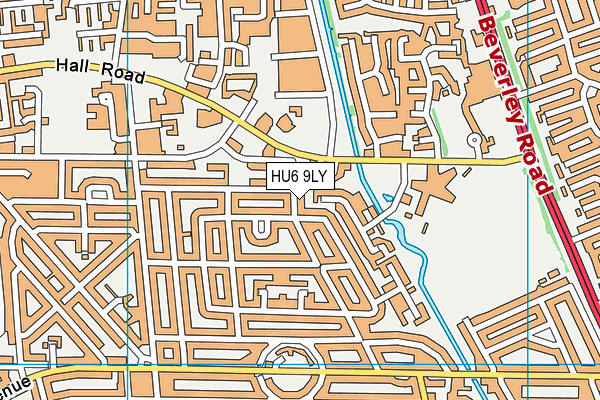 HU6 9LY map - OS VectorMap District (Ordnance Survey)
