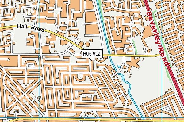 HU6 9LZ map - OS VectorMap District (Ordnance Survey)