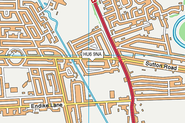 HU6 9NA map - OS VectorMap District (Ordnance Survey)