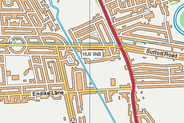 HU6 9NB map - OS VectorMap District (Ordnance Survey)