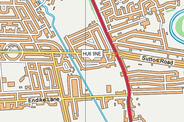 HU6 9NE map - OS VectorMap District (Ordnance Survey)