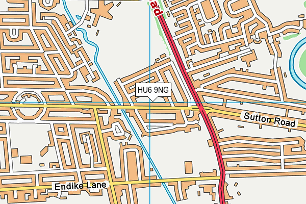 HU6 9NG map - OS VectorMap District (Ordnance Survey)