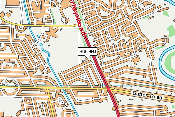 HU6 9NJ map - OS VectorMap District (Ordnance Survey)