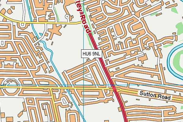 HU6 9NL map - OS VectorMap District (Ordnance Survey)