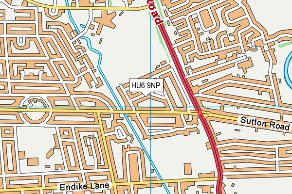 HU6 9NP map - OS VectorMap District (Ordnance Survey)