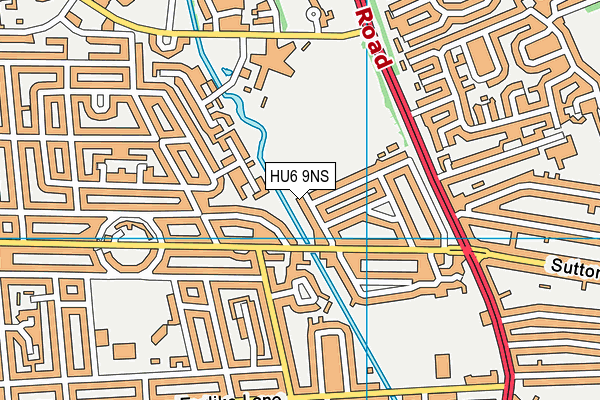 HU6 9NS map - OS VectorMap District (Ordnance Survey)