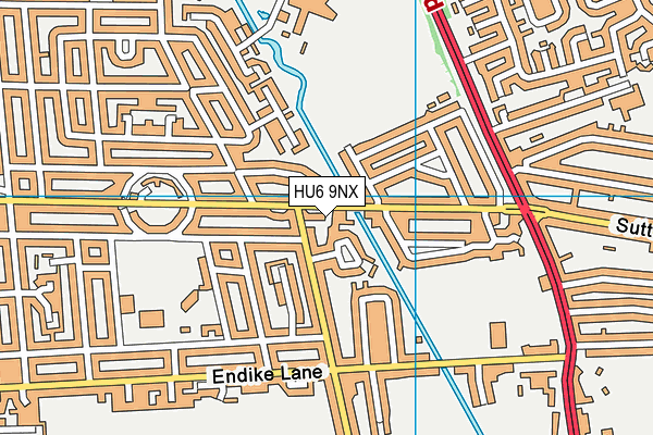 HU6 9NX map - OS VectorMap District (Ordnance Survey)