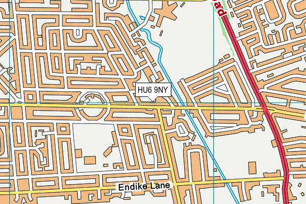HU6 9NY map - OS VectorMap District (Ordnance Survey)
