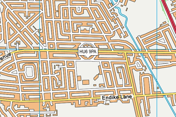 HU6 9PA map - OS VectorMap District (Ordnance Survey)