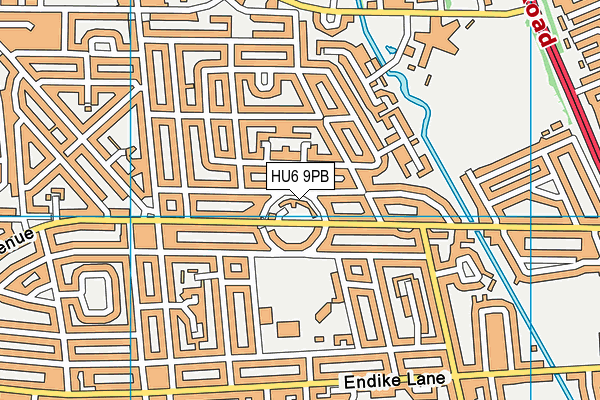 HU6 9PB map - OS VectorMap District (Ordnance Survey)