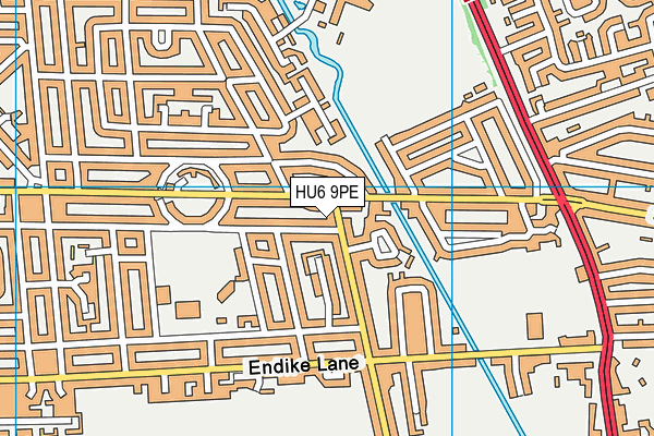 HU6 9PE map - OS VectorMap District (Ordnance Survey)