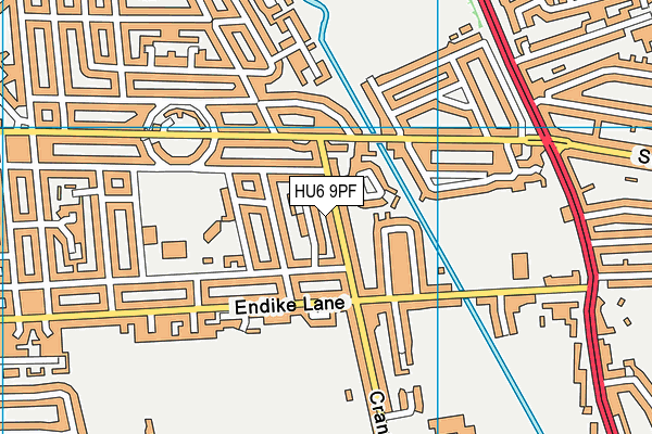 HU6 9PF map - OS VectorMap District (Ordnance Survey)