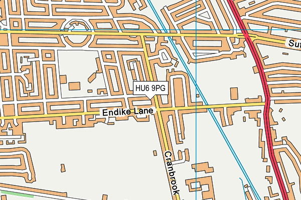 HU6 9PG map - OS VectorMap District (Ordnance Survey)