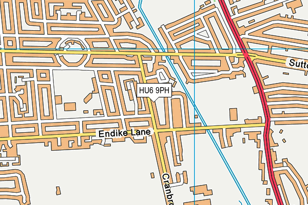 HU6 9PH map - OS VectorMap District (Ordnance Survey)