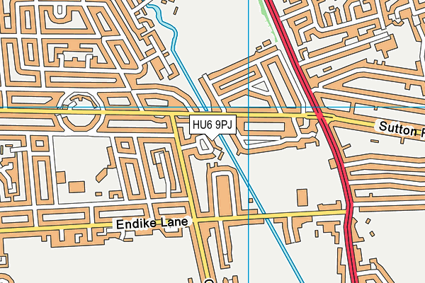 HU6 9PJ map - OS VectorMap District (Ordnance Survey)