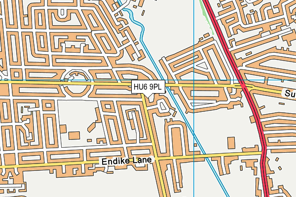 HU6 9PL map - OS VectorMap District (Ordnance Survey)