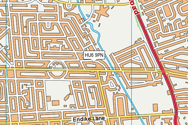 HU6 9PN map - OS VectorMap District (Ordnance Survey)