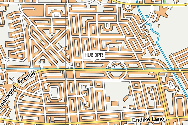 HU6 9PR map - OS VectorMap District (Ordnance Survey)