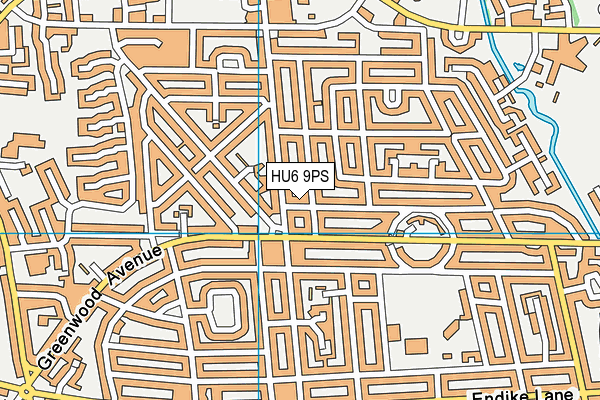HU6 9PS map - OS VectorMap District (Ordnance Survey)