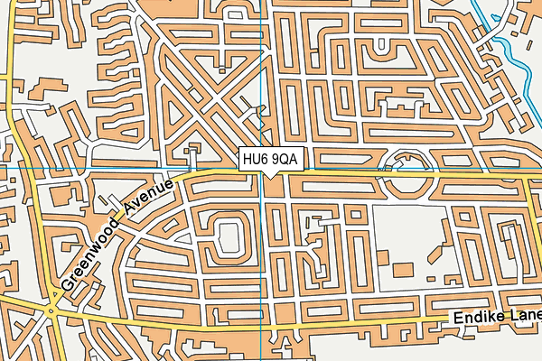 HU6 9QA map - OS VectorMap District (Ordnance Survey)