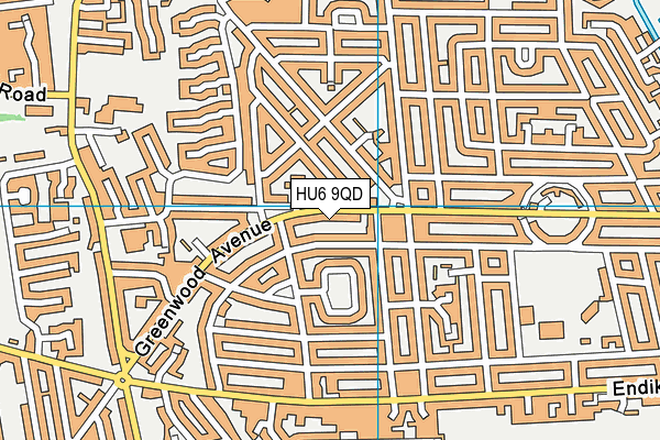 HU6 9QD map - OS VectorMap District (Ordnance Survey)