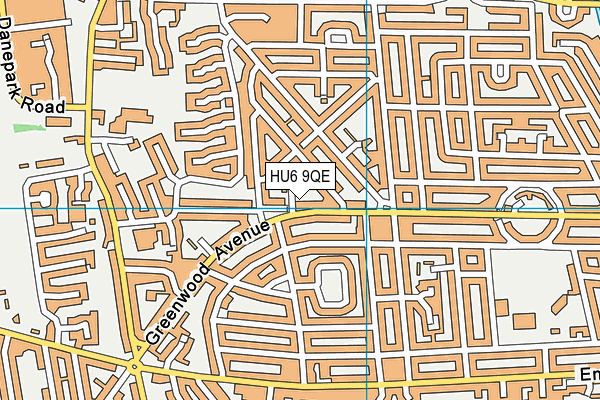 HU6 9QE map - OS VectorMap District (Ordnance Survey)