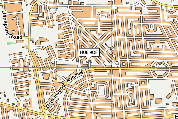 HU6 9QF map - OS VectorMap District (Ordnance Survey)