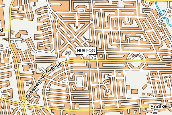 HU6 9QG map - OS VectorMap District (Ordnance Survey)