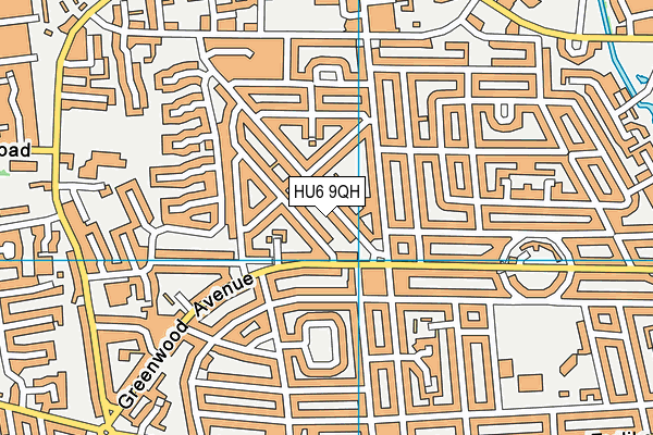 HU6 9QH map - OS VectorMap District (Ordnance Survey)