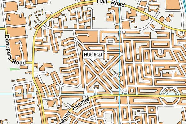 HU6 9QJ map - OS VectorMap District (Ordnance Survey)