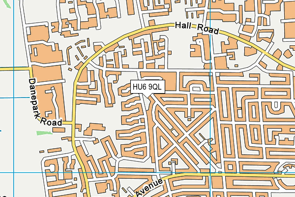 HU6 9QL map - OS VectorMap District (Ordnance Survey)