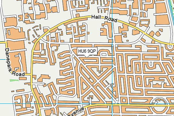 HU6 9QP map - OS VectorMap District (Ordnance Survey)
