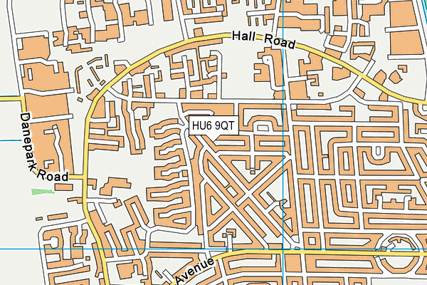 HU6 9QT map - OS VectorMap District (Ordnance Survey)
