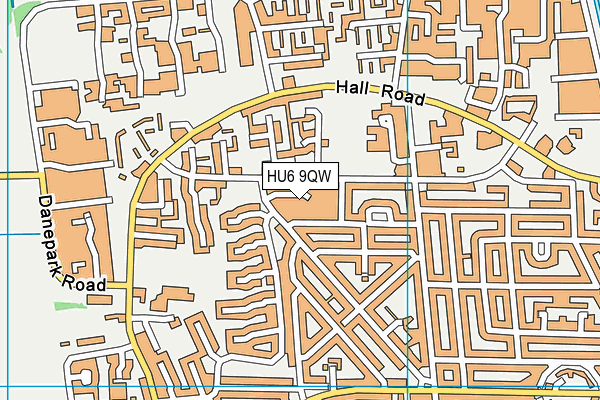 HU6 9QW map - OS VectorMap District (Ordnance Survey)