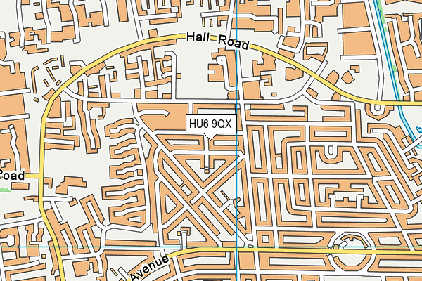 HU6 9QX map - OS VectorMap District (Ordnance Survey)