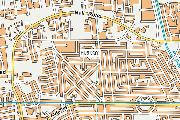 HU6 9QY map - OS VectorMap District (Ordnance Survey)