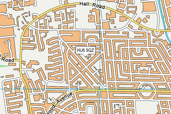 HU6 9QZ map - OS VectorMap District (Ordnance Survey)