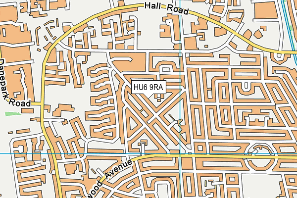 HU6 9RA map - OS VectorMap District (Ordnance Survey)