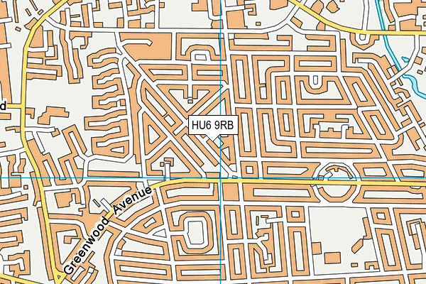 HU6 9RB map - OS VectorMap District (Ordnance Survey)