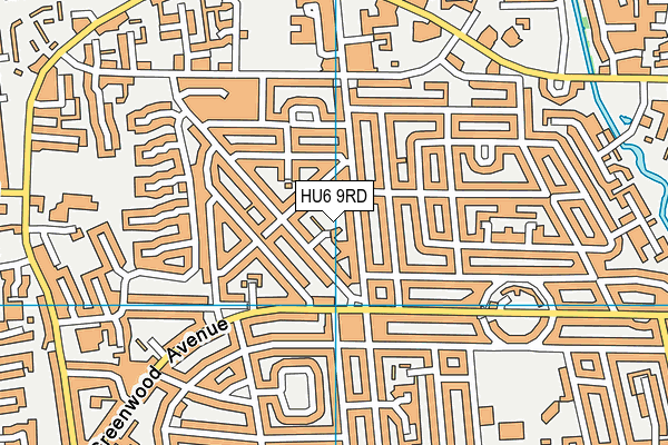 HU6 9RD map - OS VectorMap District (Ordnance Survey)
