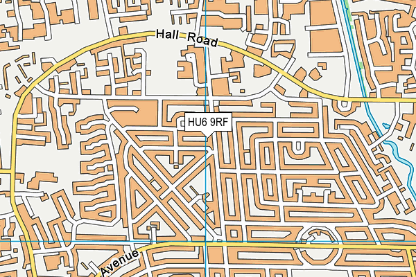 HU6 9RF map - OS VectorMap District (Ordnance Survey)