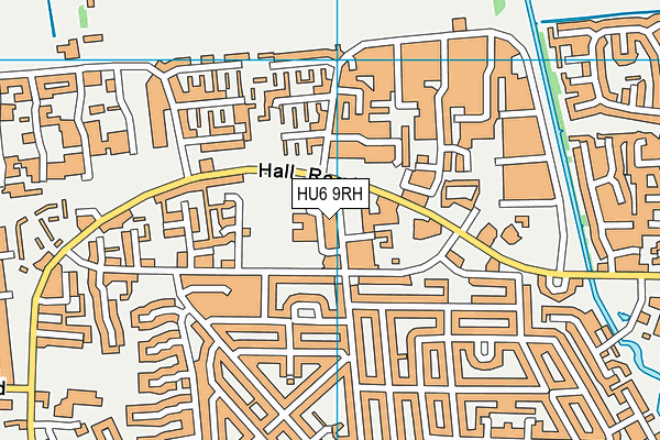 HU6 9RH map - OS VectorMap District (Ordnance Survey)