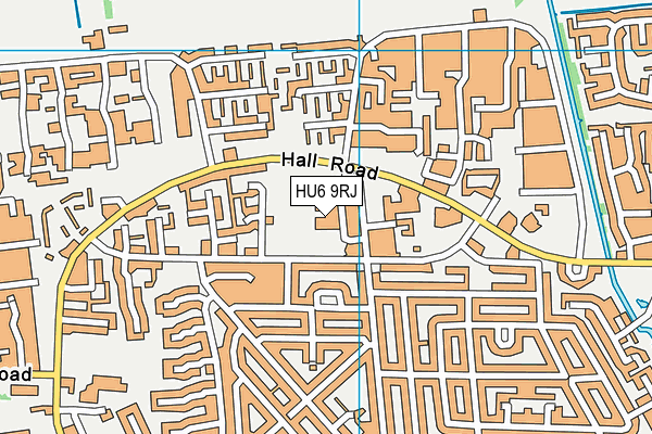 HU6 9RJ map - OS VectorMap District (Ordnance Survey)