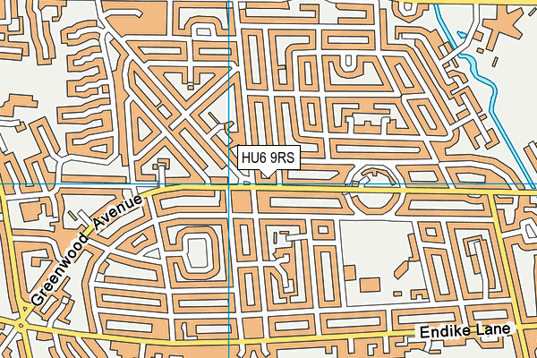HU6 9RS map - OS VectorMap District (Ordnance Survey)