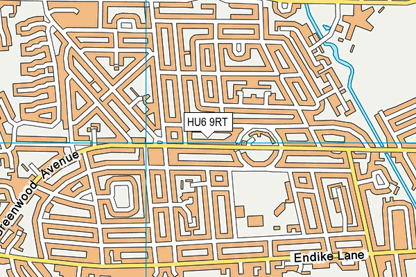 HU6 9RT map - OS VectorMap District (Ordnance Survey)