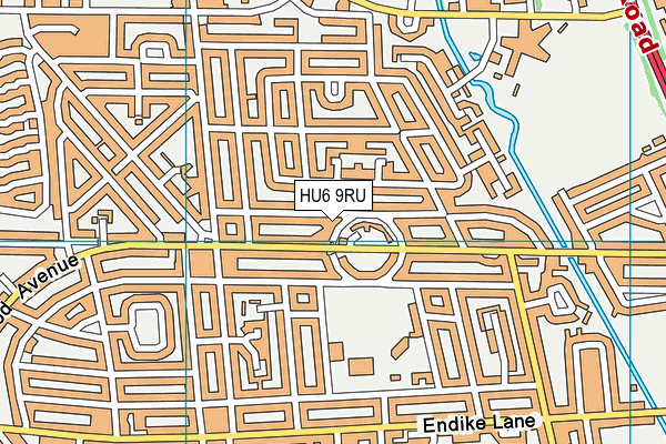 HU6 9RU map - OS VectorMap District (Ordnance Survey)