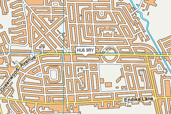 HU6 9RY map - OS VectorMap District (Ordnance Survey)